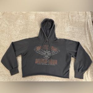 Hollister Grey Cropped Hoodie - size small